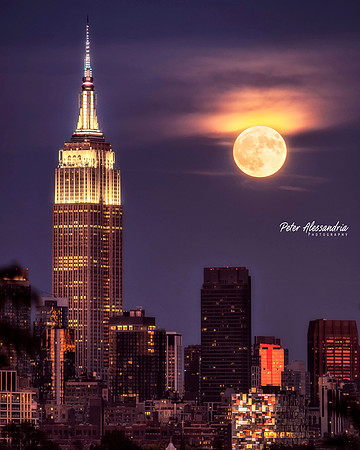 Empire State Building Super Moon