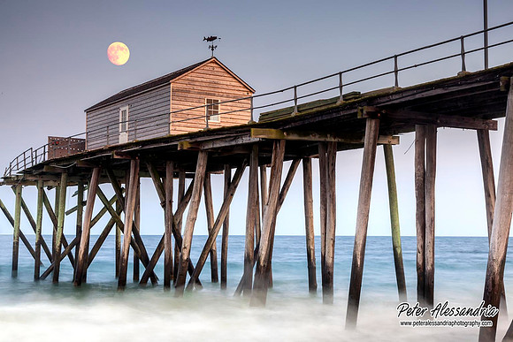 Super Moon ocean pier