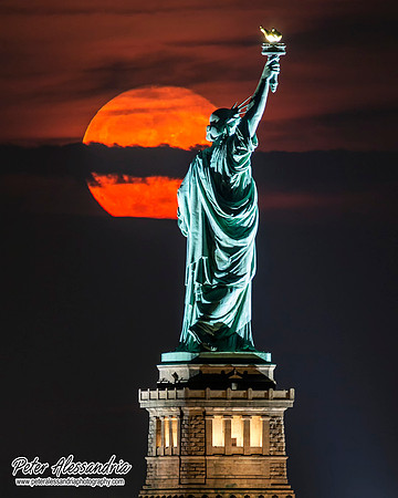 Statue of Liberty Super Moon
