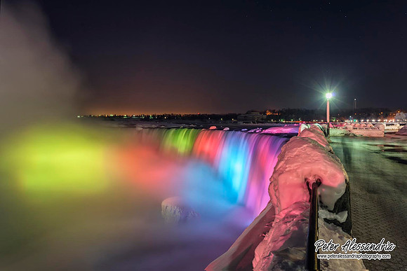 Niagara Falls night winter