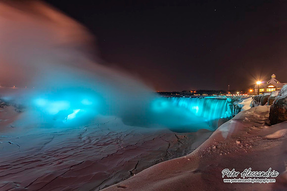 Niagara Falls night winter