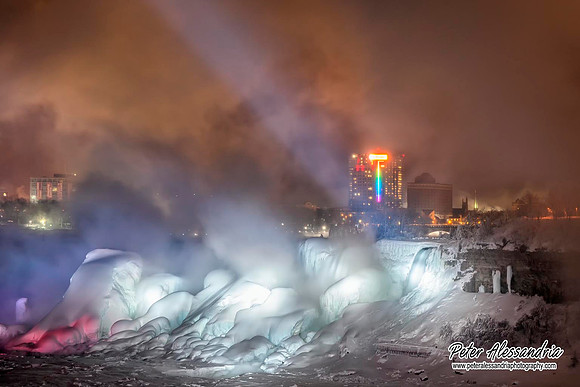 Niagara Falls night winter