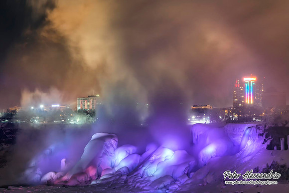 Niagara Falls night winter