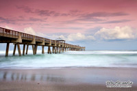 Juno Beach, Florida, pier, beach, sunset, clouds