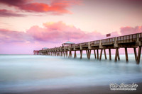 Juno Beach, Florida, pier, beach, sunset, clouds
