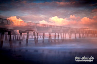 Juno Beach, Florida, pier, beach, sunset, clouds