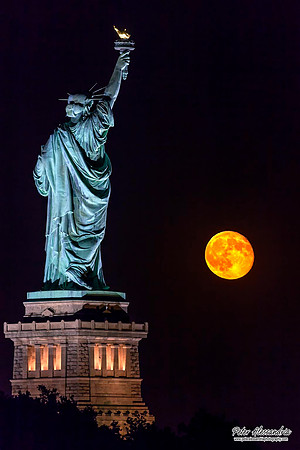 Statue of Liberty Blue Moon