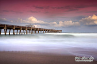 Juno Beach, Florida, pier, beach, sunset, clouds