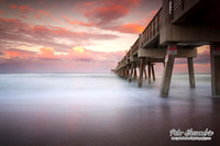 Juno Beach, Florida, pier, beach, sunset, clouds