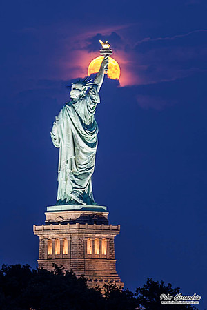 Statue of Liberty Full Moon