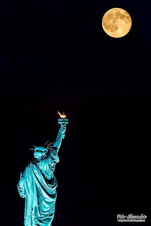 Statue of Liberty Blue Moon