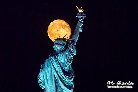 Statue of Liberty Blue Moon