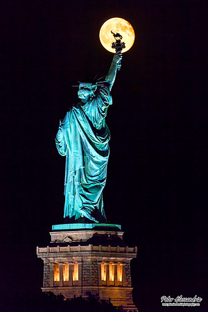 Statue of Liberty Blue Moon