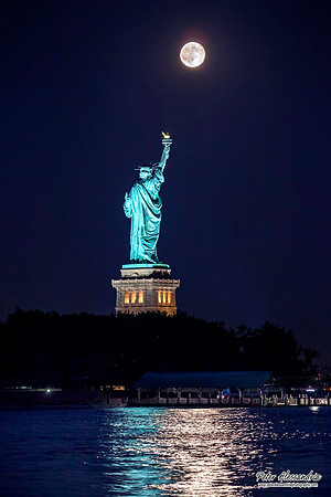 Statue of Liberty Blue Moon