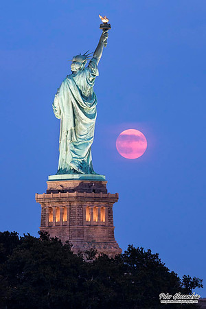 Statue of Liberty Full Moon