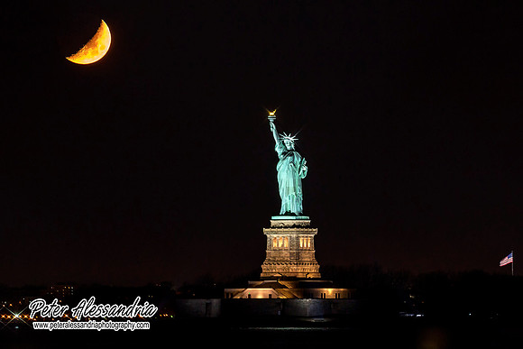 Statue of Liberty Crescent Moon