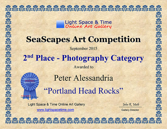 2nd Place SEASCAPES 2015 AWARD CERT (1)
