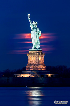 Statue of Liberty Full Moon
