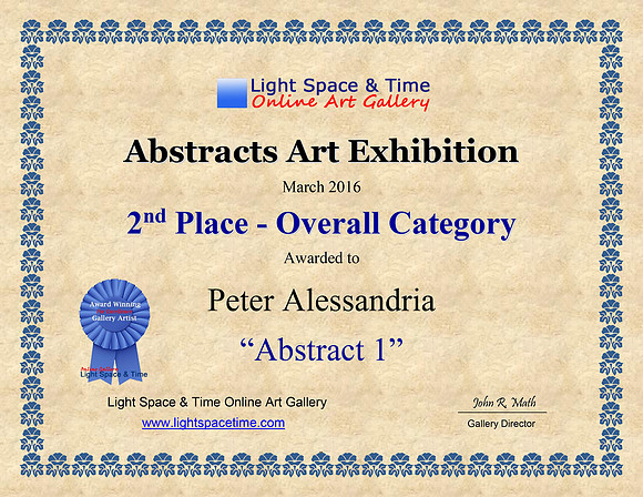 2nd Place -  ABSTRACTS -  2016 ART EXHIBITION