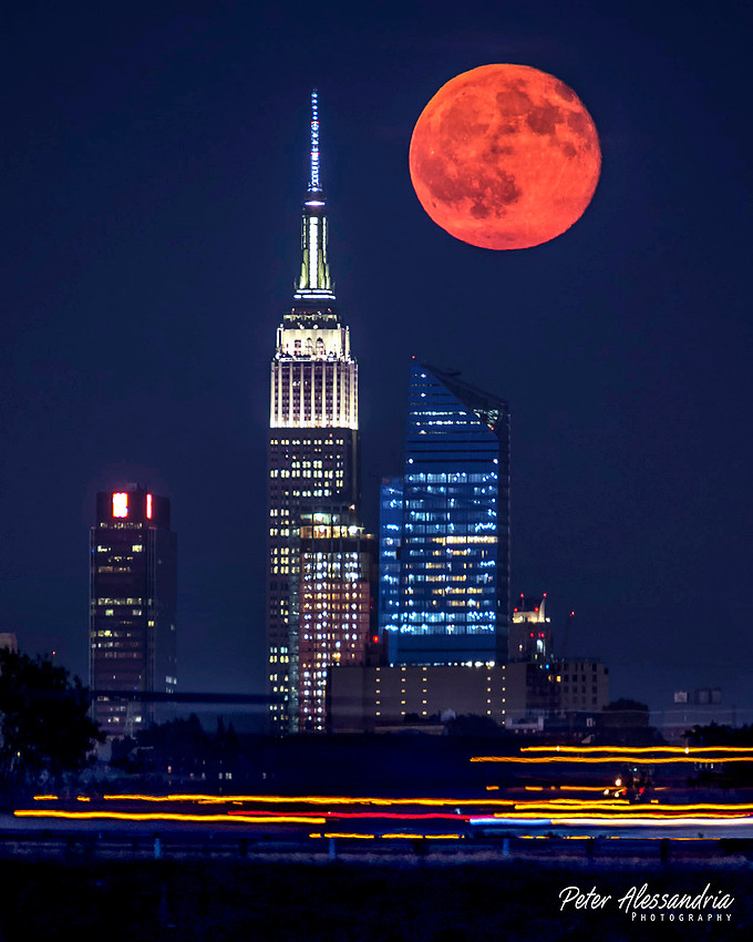 Buck Full Moon over Empire State Building