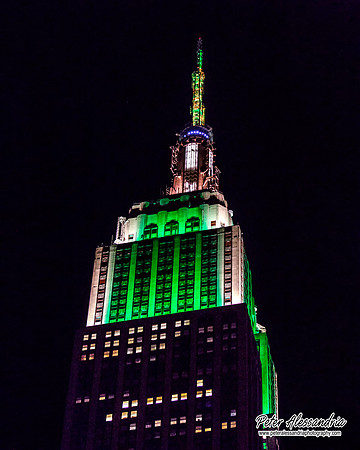 Moon Setting Over Empire State Building