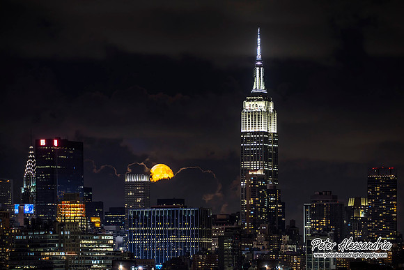 Empire State Moon Clouds