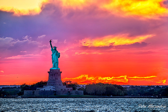 Statue of Liberty Sunset