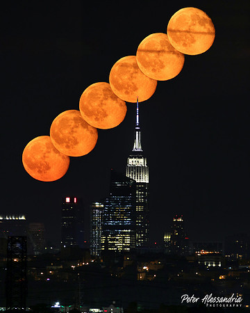 Time Lapse Moon Rise Over New York City