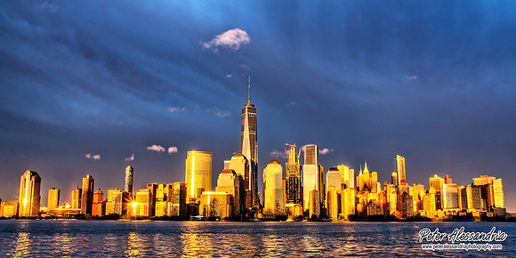 Lower Manhattan Bathed in Golden Sunlight