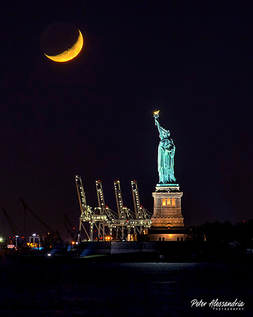 Statue of Liberty Crescent Moon