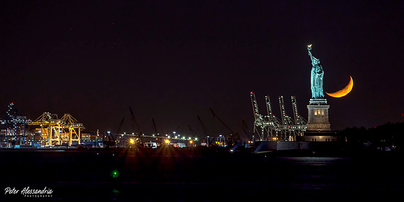 Statue of Liberty Crescent Moon