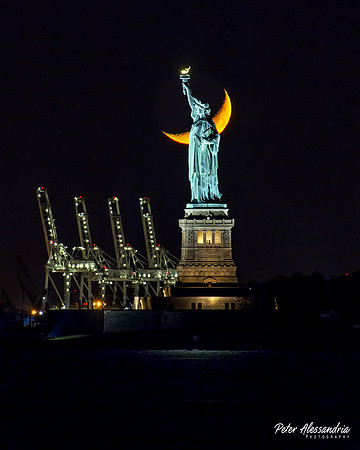 Statue of Liberty Crescent Moon
