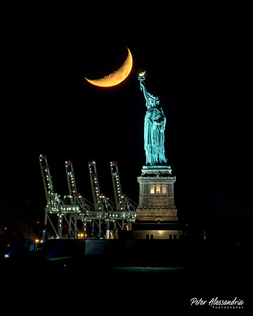 Statue of Liberty Crescent Moon