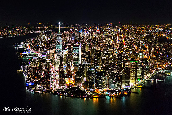 Helicopter Flight New York City Night