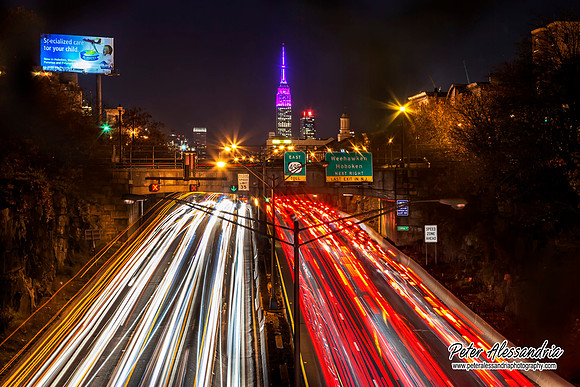 Night Time Car Trails New York City
