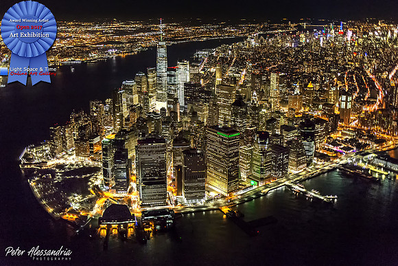 Helicopter Flight Aerial New York City Night