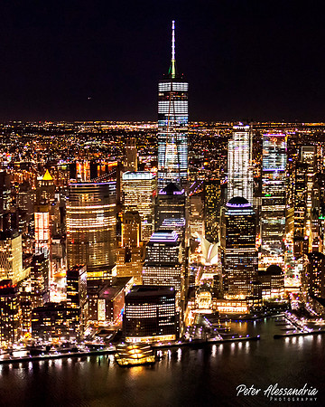 Helicopter Flight Aerial New York City Night