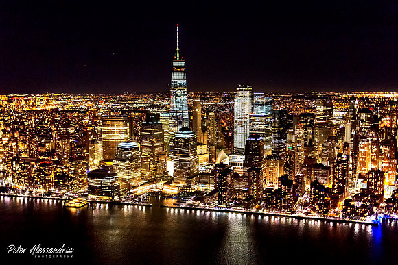 Helicopter Flight Aerial New York City Night