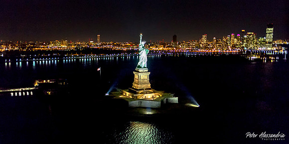 Helicopter Flight Aerial New York City Night