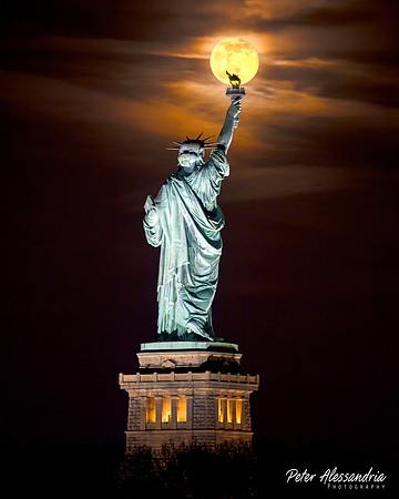 Statue of Liberty Super Moon