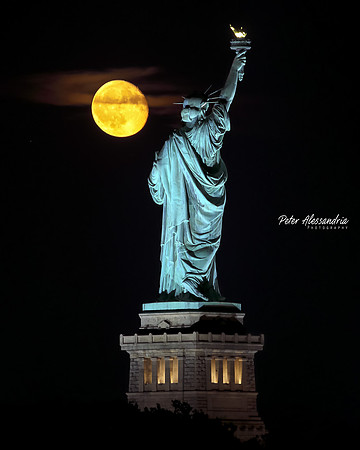 Statue of Liberty Full Moon