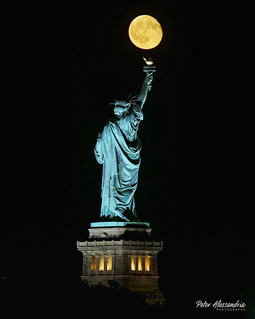 Statue of Liberty Full Moon