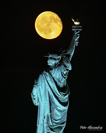 Statue of Liberty Full Moon