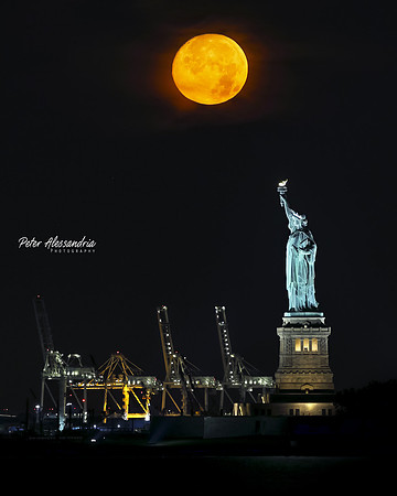 Statue of Liberty Full Moon