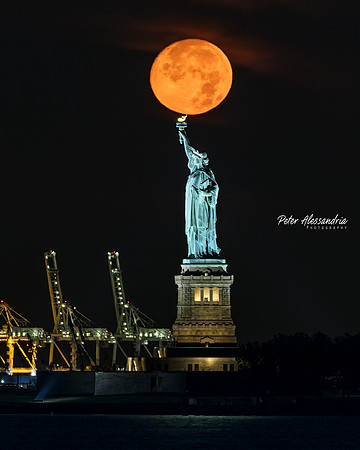 Statue of Liberty Full Moon