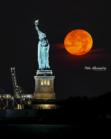 Statue of Liberty Full Moon