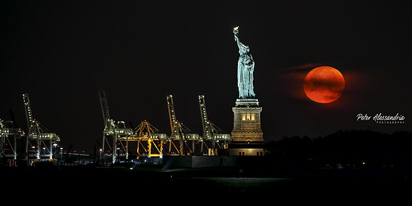 Statue of Liberty Full Moon