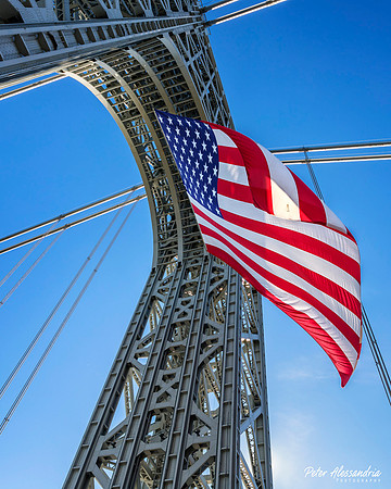 George Washington Bridge American Flag