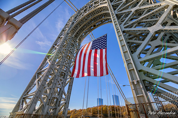 George Washington Bridge American Flag
