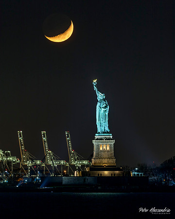Statue of Liberty Crescent Moon